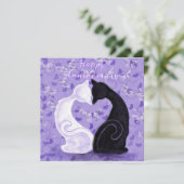 Jubileum Kaart Mooie Liefde Paar Katten (Staand voorkant)