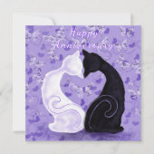 Jubileum Kaart Mooie Liefde Paar Katten (Voorkant)