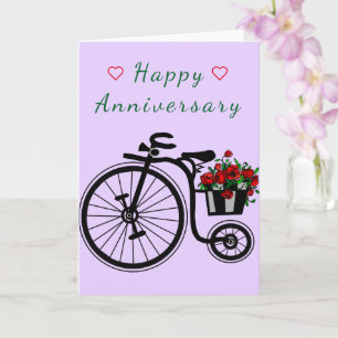Jubileum Kaart Romantic Flowers Bike