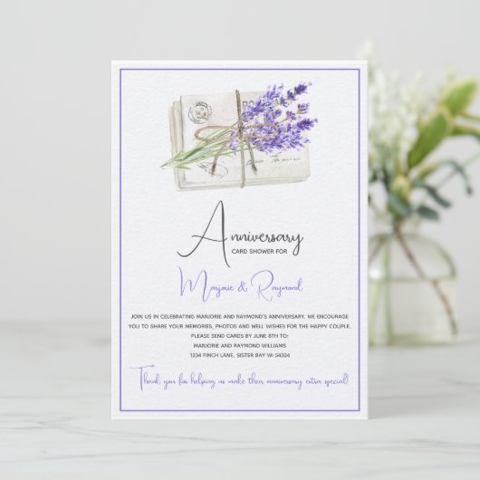 Jubileum Kaart Shower-uitnodiging (Staand voorkant)