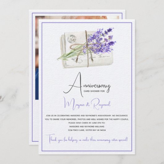 Jubileum Kaart Shower-uitnodiging (Voorkant / Achterkant)