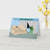 Jubileum Kaart van Pet Dog in Room (Gele Bloem)