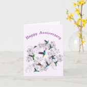 Jubileum Kaart Vliegende lentvogels op maat (Gele Bloem)