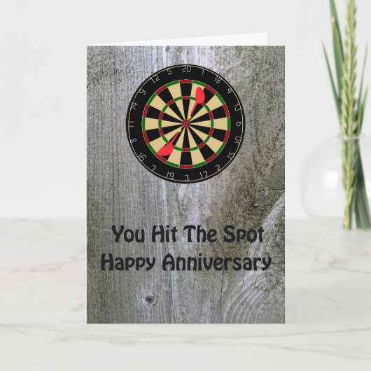Jubileum Kaart voor Husband met Dart Board (Voorkant)
