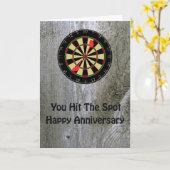 Jubileum Kaart voor Husband met Dart Board (Gele Bloem)