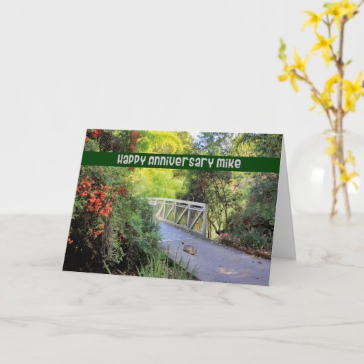 Jubileum Kaart voor Husband Mike (Gele Bloem)