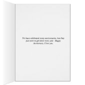 Jubileum Kaart voor vrouw, Blue Dahlias (Binnen (Rechts))