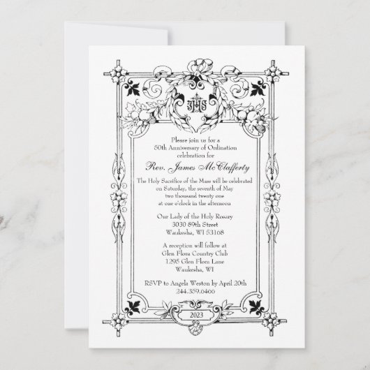 Jubileum katholieke priest deacon Ordination Kaart (Voorkant)