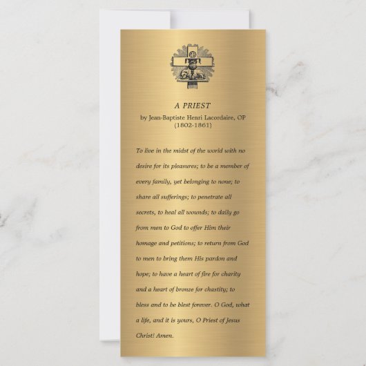 Jubileum katholieke priest Poem Ordination (Achterkant)