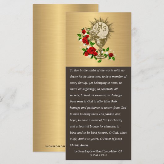 Jubileum katholieke priest Poem Ordination (Voorkant / Achterkant)