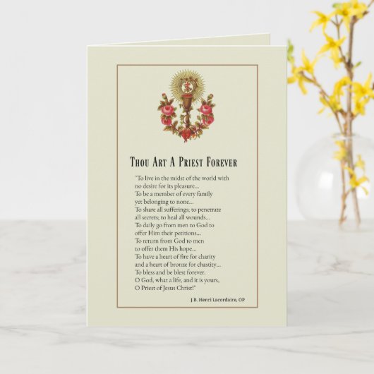 Jubileum katholieke priesterwijding religieus kaart (Gele Bloem)