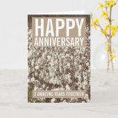 Jubileum Katoen tweede bruiloft Kaart (Gele Bloem)