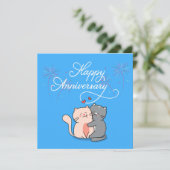 Jubileum katten in liefde feestdagenkaart (Staand voorkant)