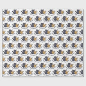 Jubileum katten met hart cadeaupapier (Vlak)