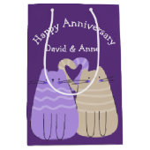 Jubileum Katten op Paars Medium Cadeauzakje (Voorkant)