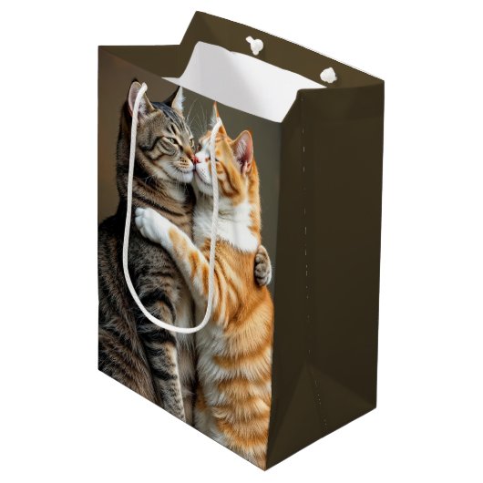 Jubileum Kattenkoppel Knuffelen Medium Cadeauzakje (Voorkant Gekanteld)
