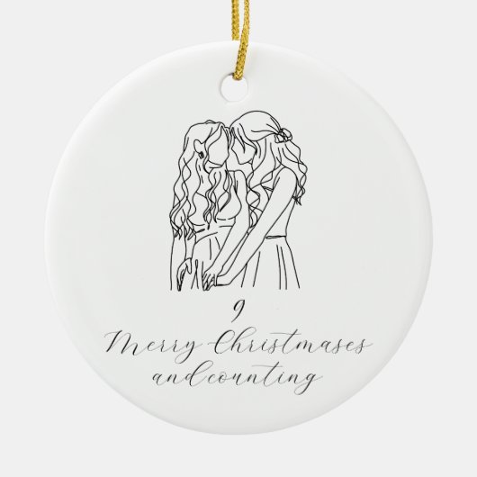 Jubileum kerstversiering (queer love) keramisch ornament (Voorkant)