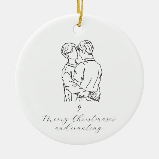 Jubileum kerstversiering (queer love) keramisch ornament (Voorkant)