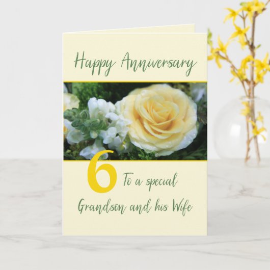 Jubileum kleinson en vrouw Kaart (Gele Bloem)