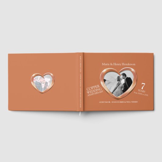 Jubileum koperen bruiloft foto harten 7 jaar gastenboek (Volledig)