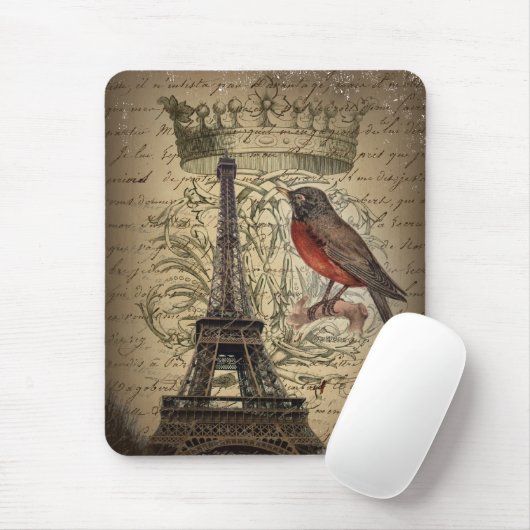 jubileum - kroonvogel parijs eiffeltoren muismat (Met muis)