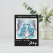 *~* Jubileum Kunstzinnige Liefdesvogels Winter AP5 Briefkaart (Staand voorkant)