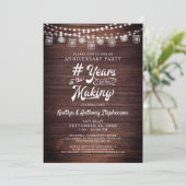 Jubileum Landelijke Houten Slingerlichtjes Metselp Kaart (Staand voorkant)