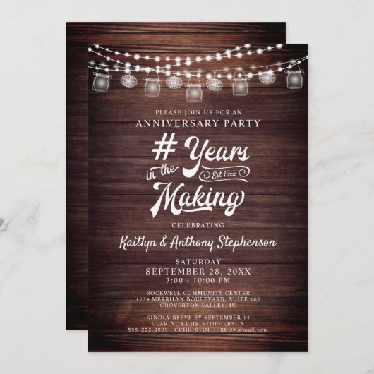 Jubileum Landelijke Houten Slingerlichtjes Metselp Kaart (Voorkant / Achterkant)