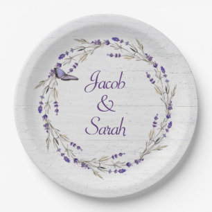 Jubileum lavender Wreater met vlinder Papieren Bordje