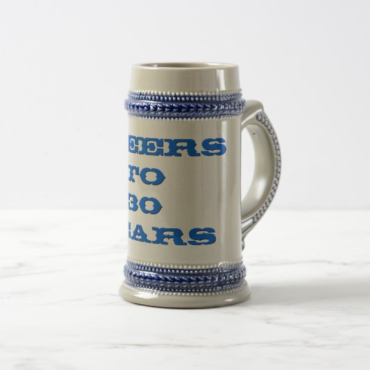 Jubileum Leeftijd Werken Jaren Beer Stein Mok (Voorkant rechts)