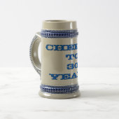 Jubileum Leeftijd Werken Jaren Beer Stein Mok (Voorkant links)