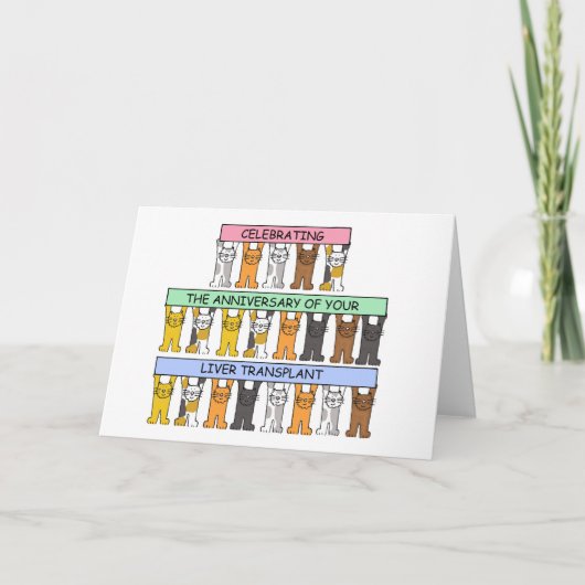 Jubileum levertransplantatie gefeliciteerd kaart (Voorkant)