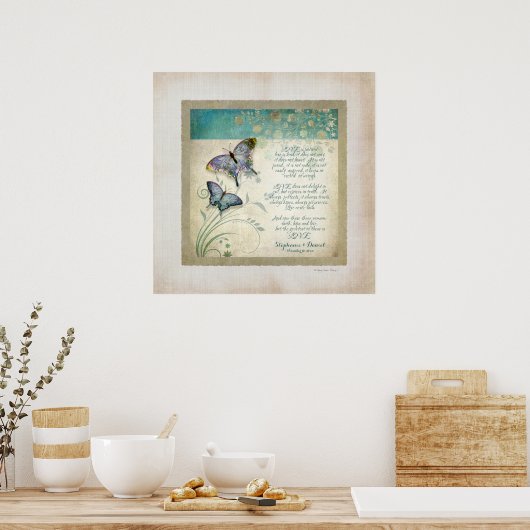 Jubileum, liefdeshoofdstuk 1 Corinthians 13 Poster (Keuken)