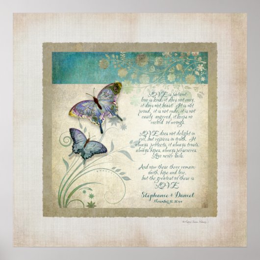 Jubileum, liefdeshoofdstuk 1 Corinthians 13 Poster (Voorkant)