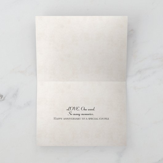 Jubileum liefdeslettertype met bladeren kaart (Binnen)