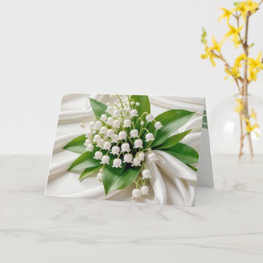 Jubileum Lily of the Valley Boeket Kaart (Gele Bloem)