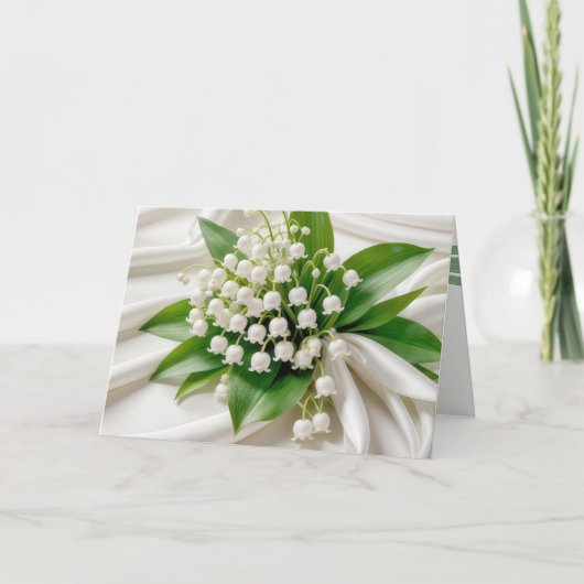 Jubileum Lily of the Valley Boeket Kaart (Voorkant)