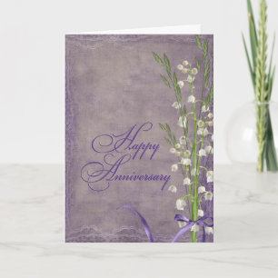 Jubileum Lily van de Valley bouquet Kaart