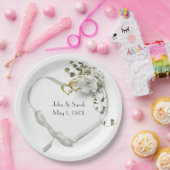 Jubileum linthart met Roos Papieren Bordje (Feest)