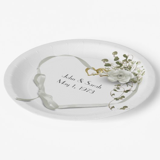 Jubileum linthart met Roos Papieren Bordje (Gekanteld)