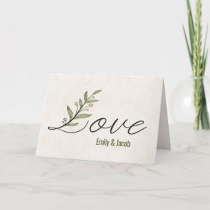 Jubileum Love Font met Leaves Kaart