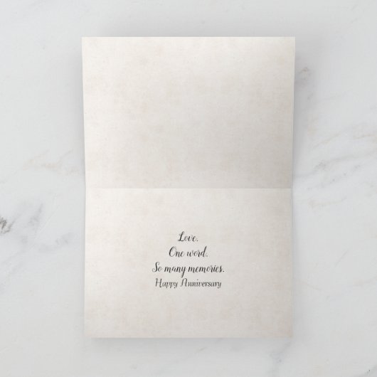 Jubileum Love Font met Leaves Kaart (Binnen)