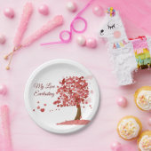 Jubileum Love Heart Tree Valentijnsdag Papieren Bordje (Feest)