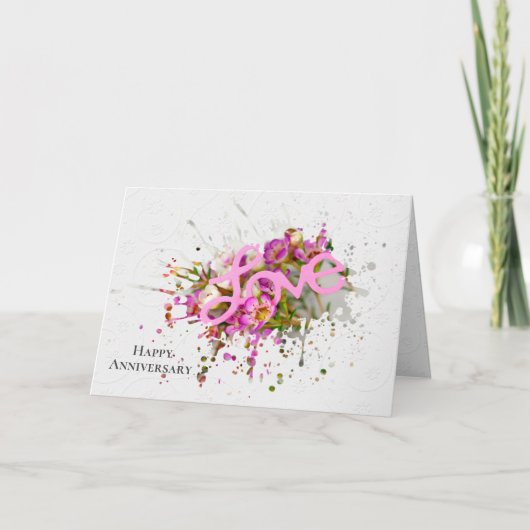 Jubileum Love in Splash Lijst Bedankkaart (Voorkant)