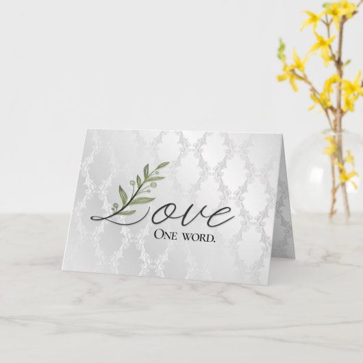 Jubileum Love Leaf op Damask Kaart (Gele Bloem)