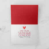 Jubileum Love Note in Red Envelope Kaart (Binnen)