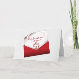 Jubileum Love Note in Red Envelope Kaart