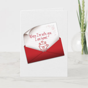 Jubileum Love Note in Red Envelope Kaart