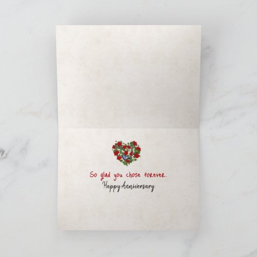 Jubileum Love Petunias en Butterfly Kaart (Binnen)