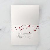 Jubileum Love Text met Falling Roos Petals Kaart (Binnen)